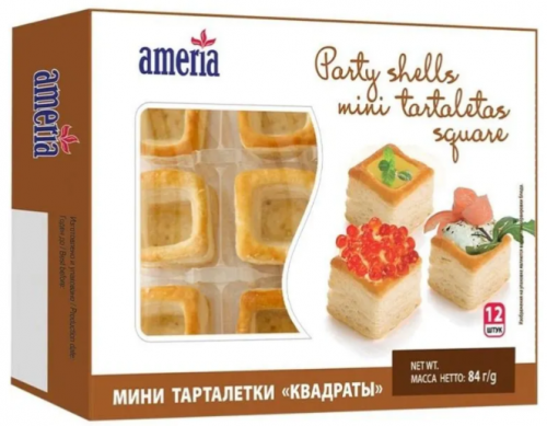 Тарталетки - мини квадраты (12 шт) 84 г*12 Ameria