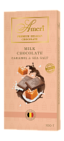 CU-0162-002 Шоколад молочный с карамелью и морской солью плитка 100г*12 Ameri