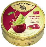  Леденцы с жидким центром Double Fruit Cherry  with Lime  C&H 175г ж/б*9
