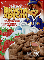 Подушечки с клубничной начинкой 250г*16 Вкусти-Хрусти